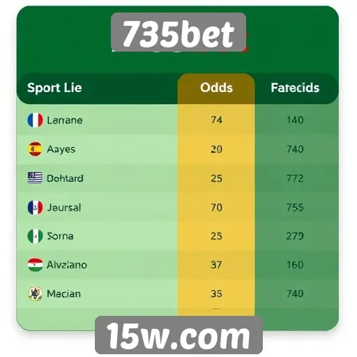 Comparação das odds oferecidas pela 735bet